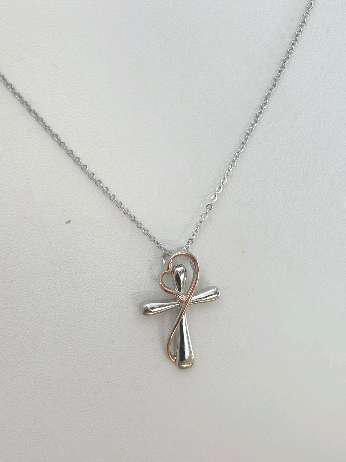Cross Necklace/ Marked S925 On Tag_ Silver _ Gold Tone