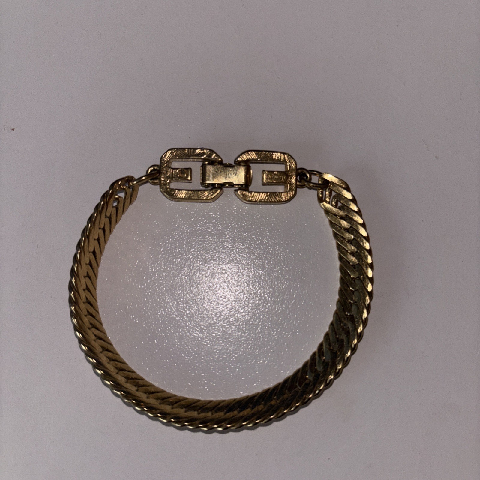 Vintage Givenchy Gold Herringbone Chain Bracelet