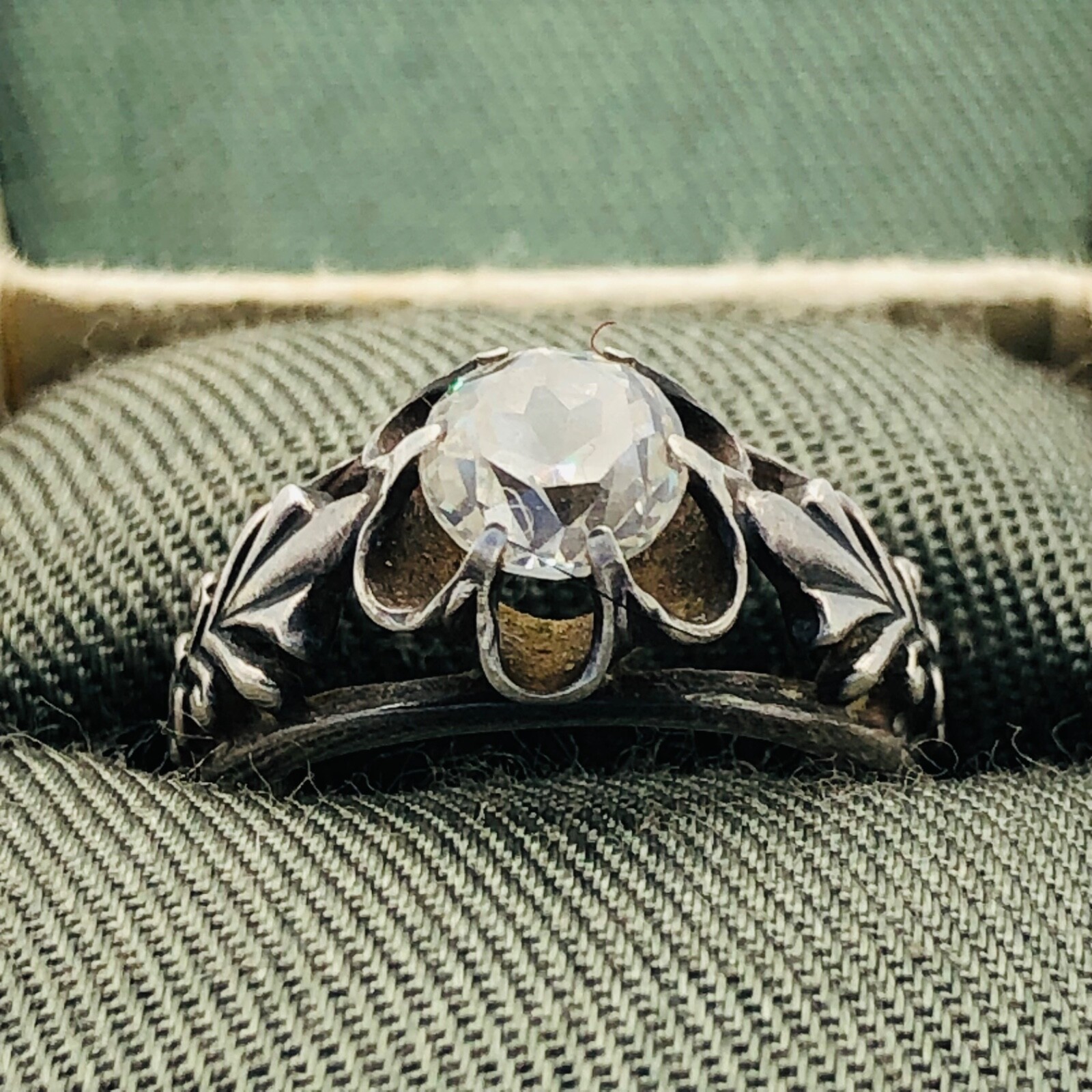 Soviet Engagement Ring Silver 875 Rock Crystal Size 5