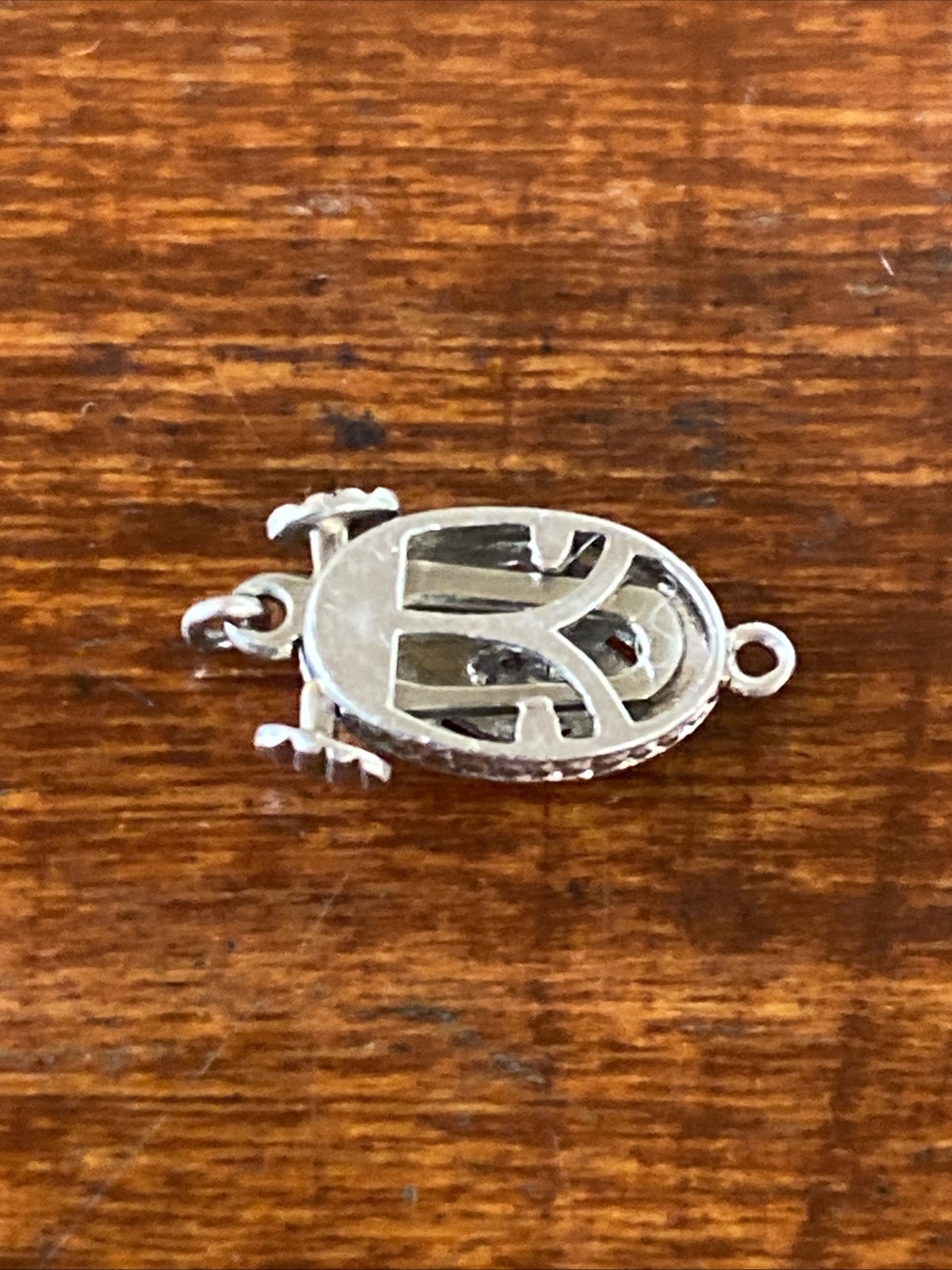 Art Deco Clasp White Gold Diamond Engraved Open Push Box Jewelry Finding