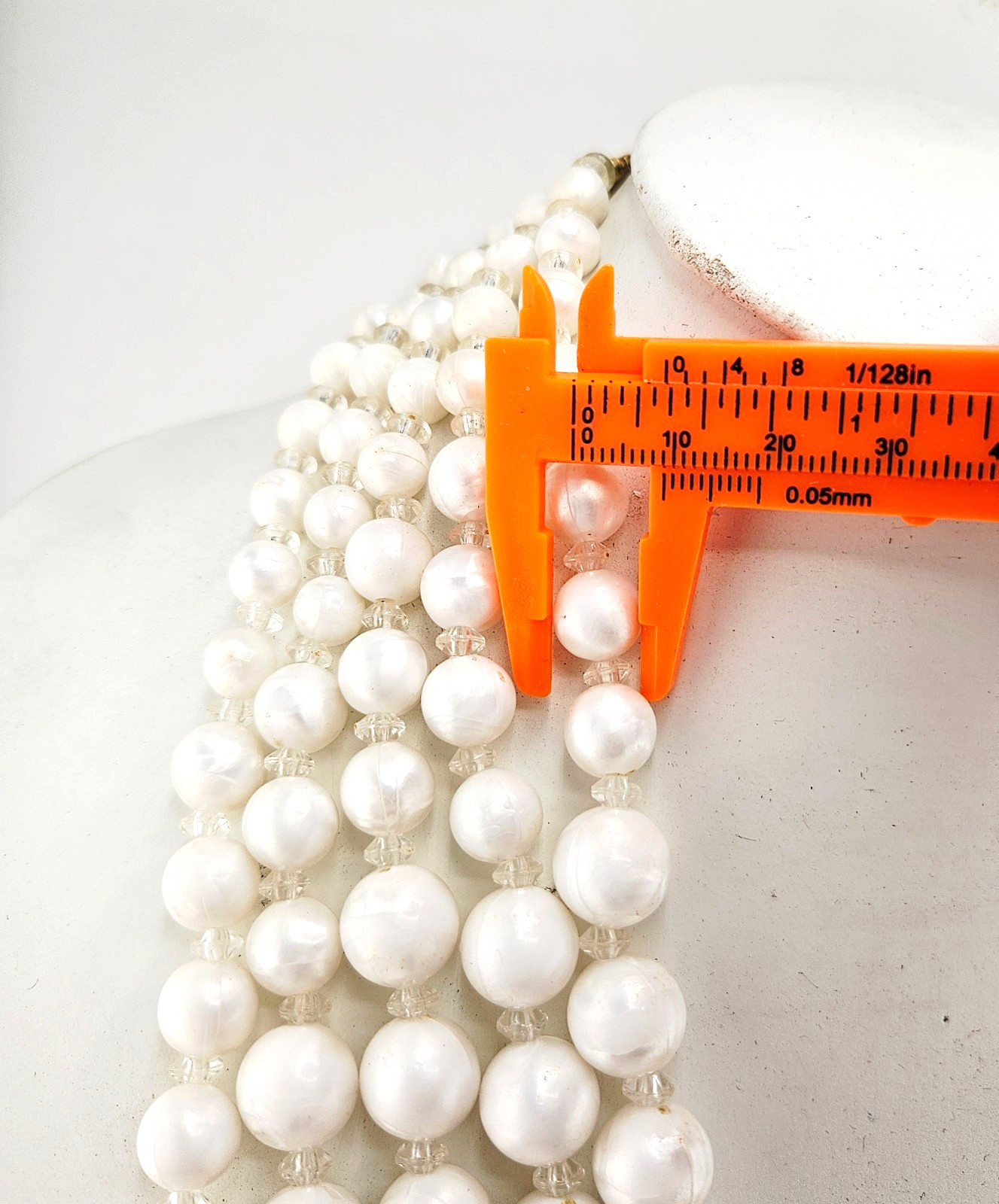 Vintage 5-Strand Faux Pearl Necklace Multi-Layer Baroque Statement Choker MCM
