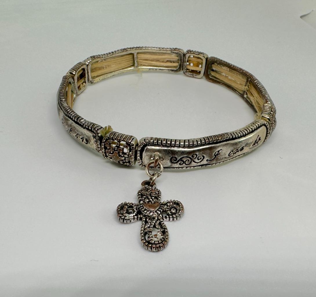 Vikki Carr Cross Bracelet Silver Certificate Of Authenticity I Can Do Everything