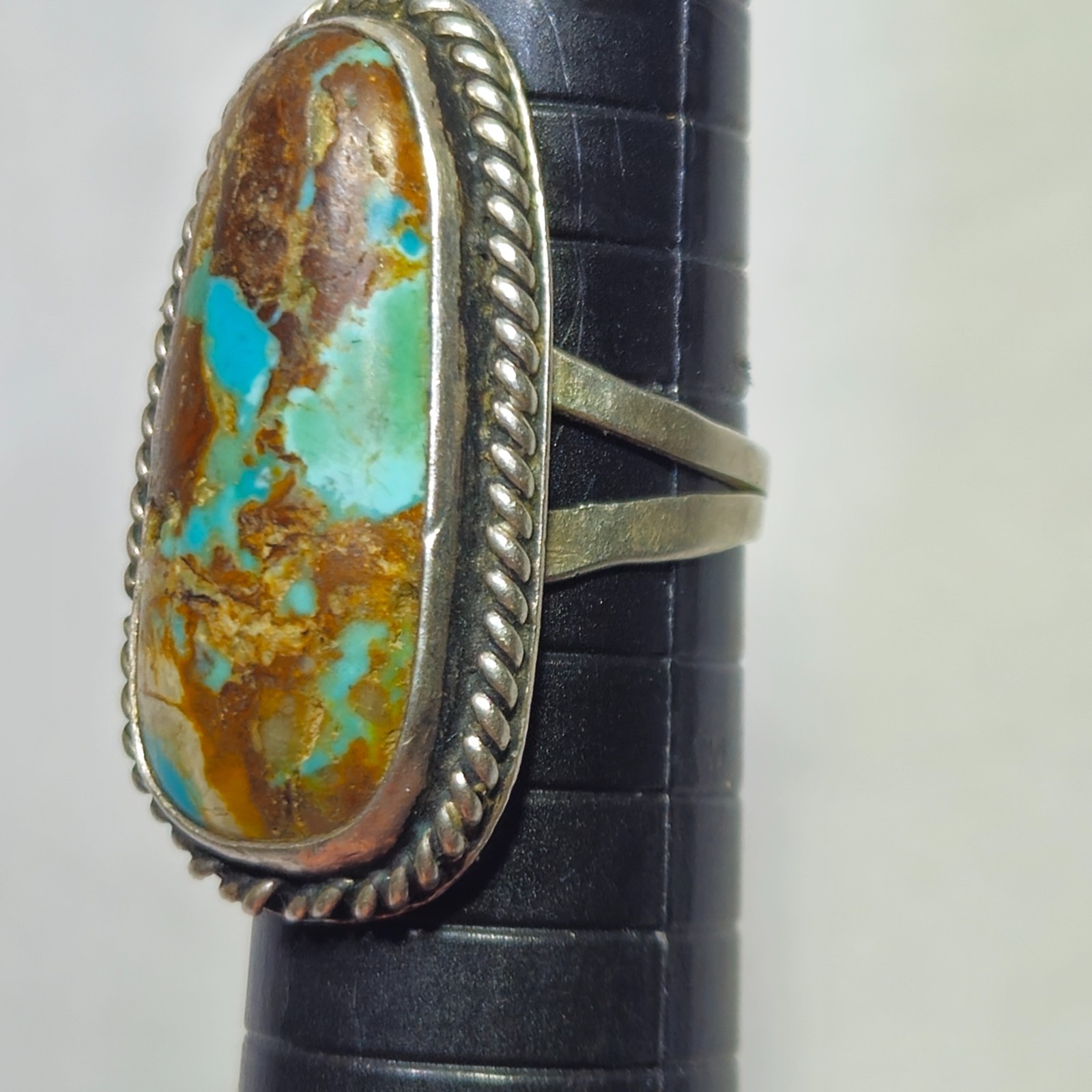 Vtg 6 Pc Assorted Sterling Silver Turquoise Inlay Ring Lot Jewelry Mixed Sz 30g