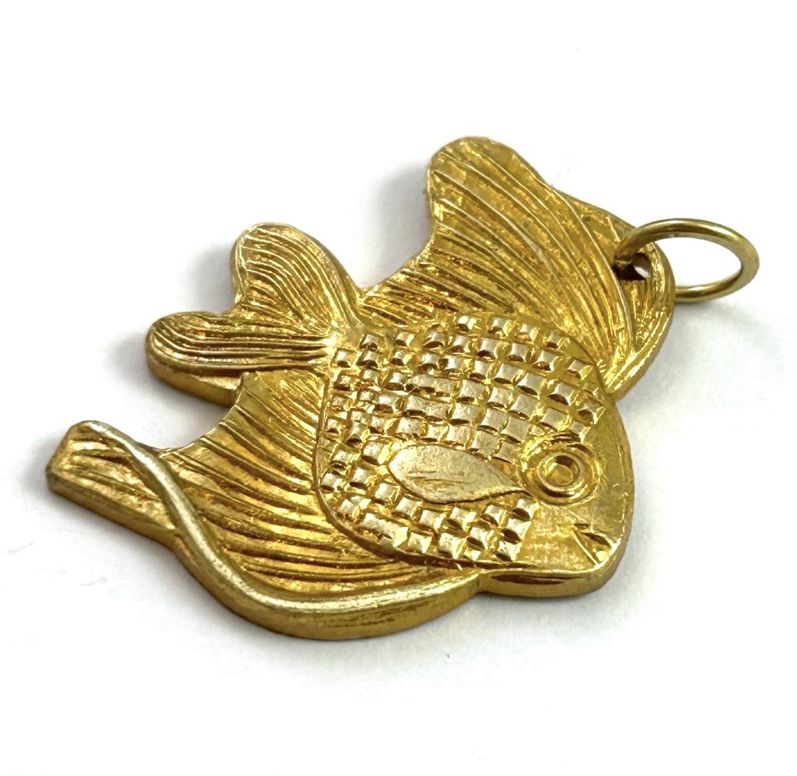Vintage Fish Charm Pendant Vintage Jewelry Gift For Her Brass Metal Charm