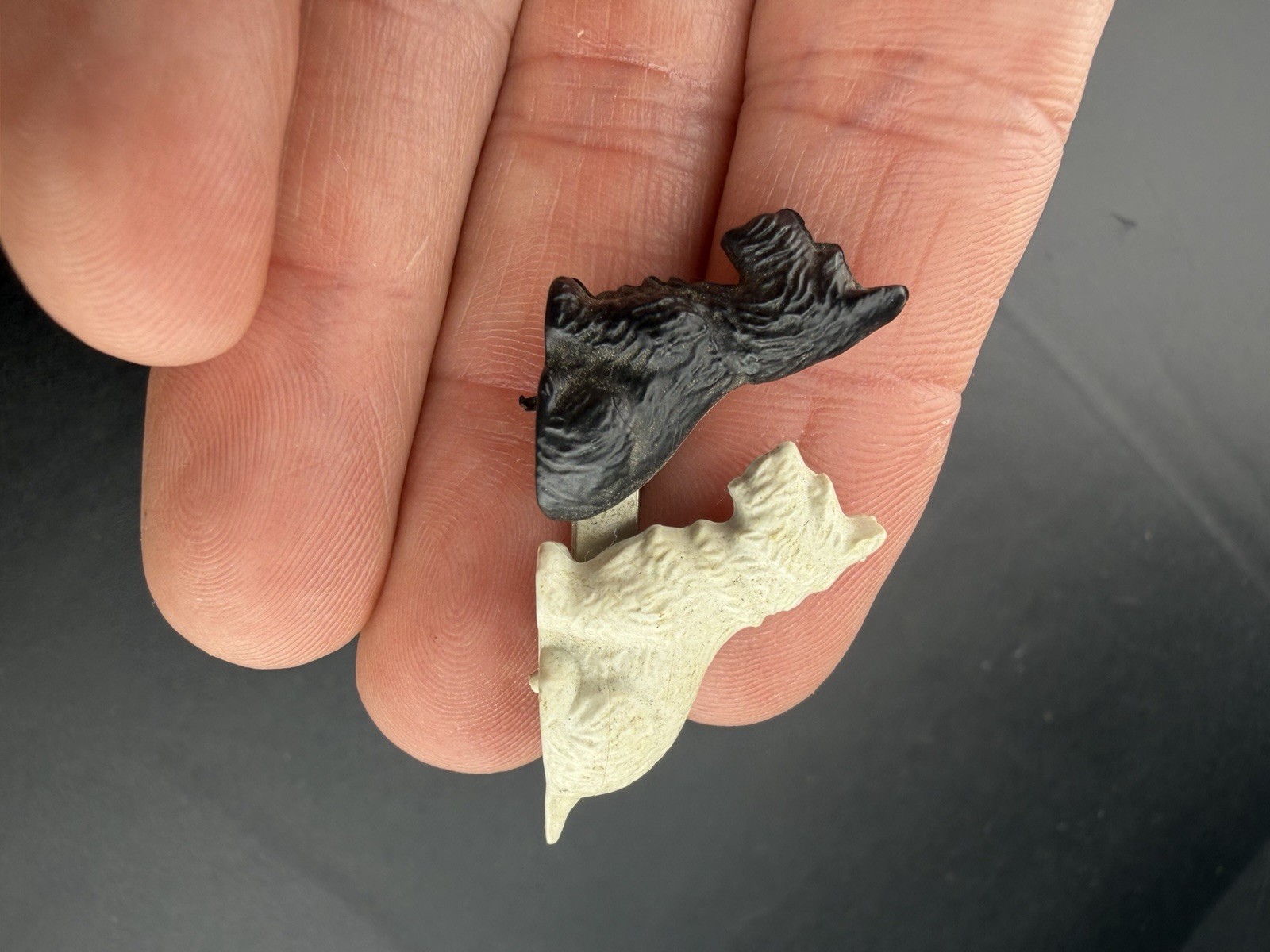 Vintage Scottish Terrier Scotty Dog Bar Brooch Pin Great Britain