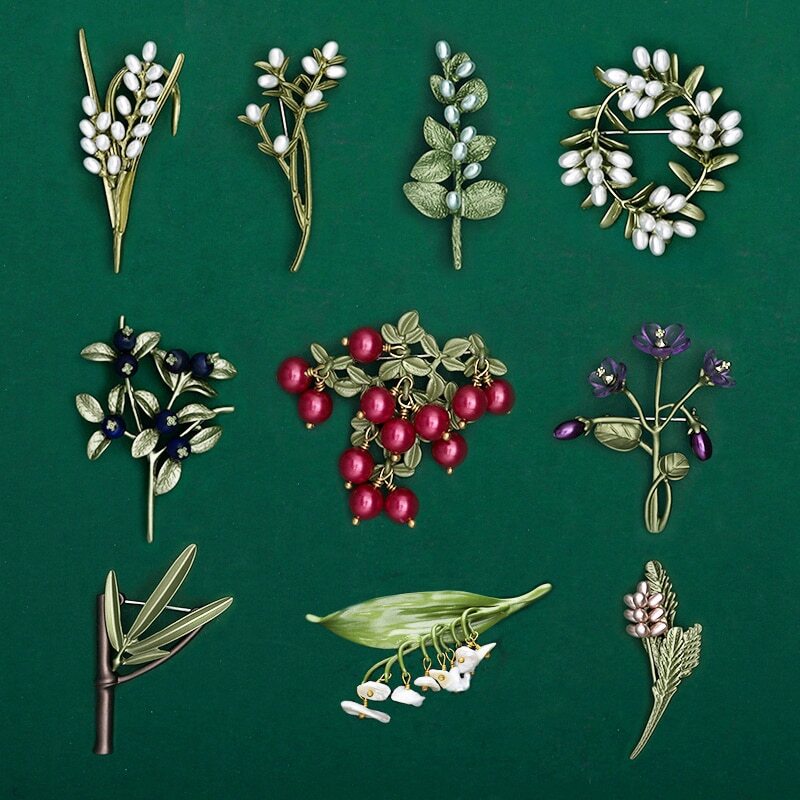 Exquisite Plant Leaf Brooches Women Retro Pin Corsage Party Jewelry Accessories