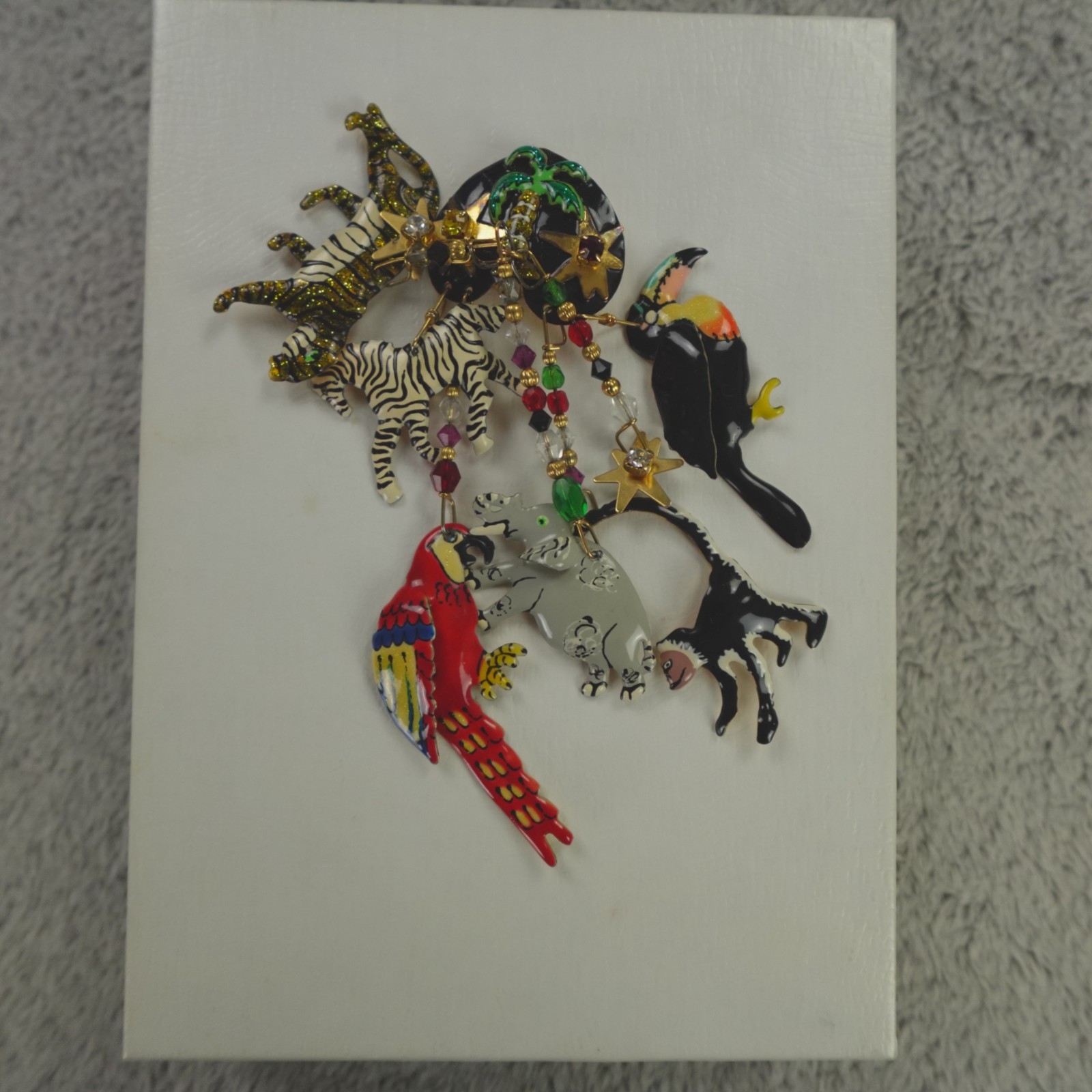 Lunch at the Ritz Earrings Jungle Preserve Signed Clip On