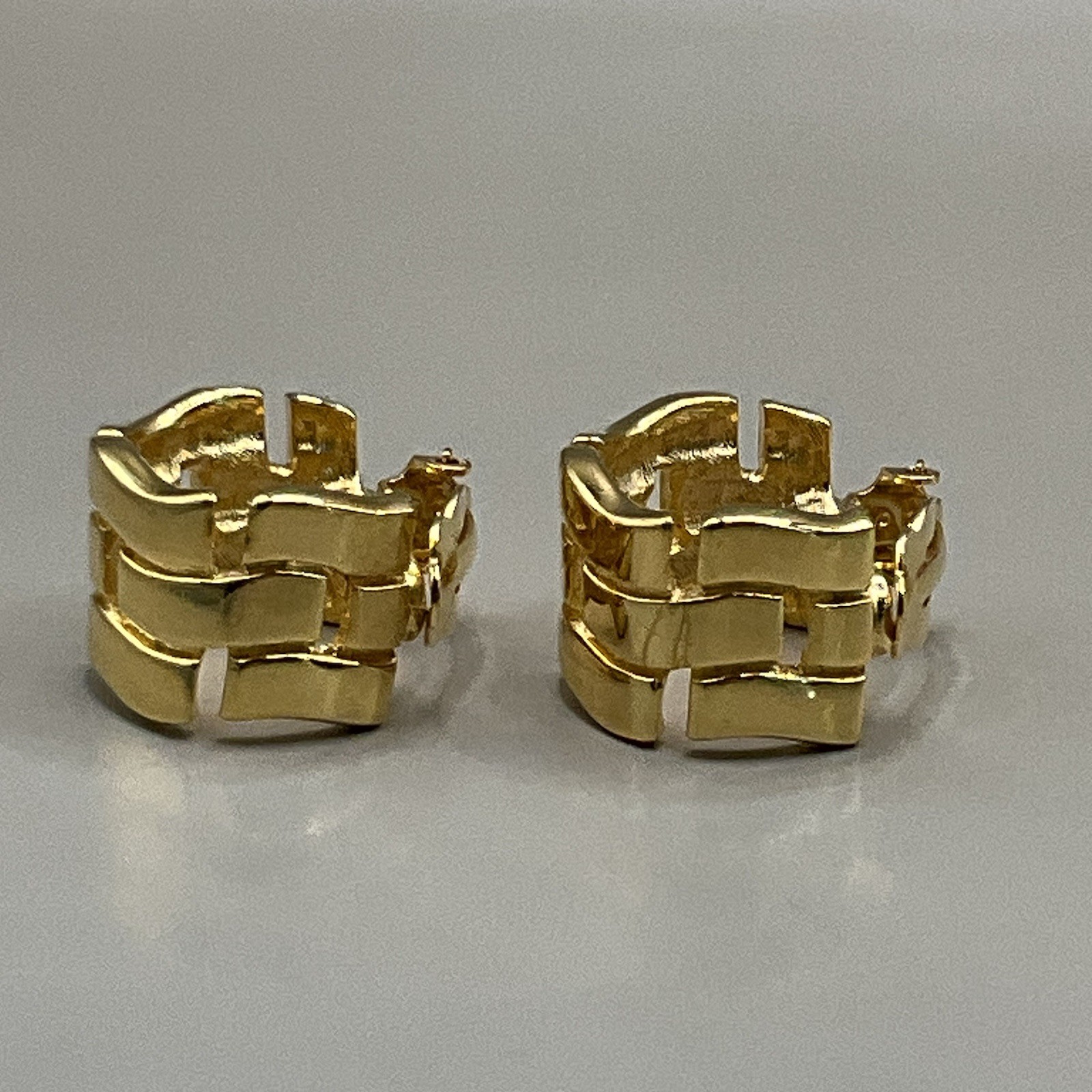 Anne Klein Womens Half Hoop Clip On Earrings Gold Tone Metal