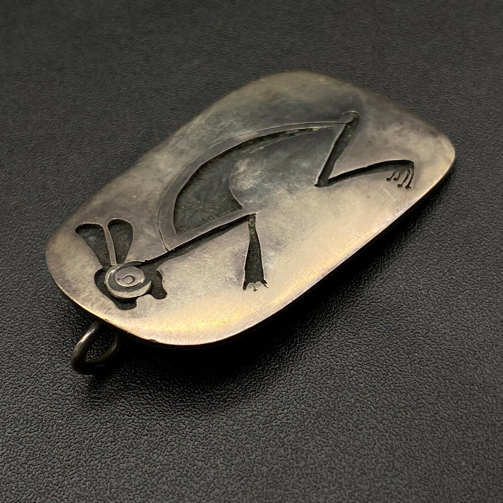 Vintage Southwestern Rabbit Hare Sterling Silver Pendant Hopi Style
