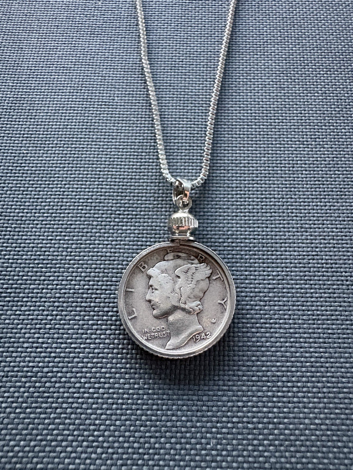 Beautiful Silver Mercury Dime Necklace • Authentic Silver Coin • 20in Adjustable