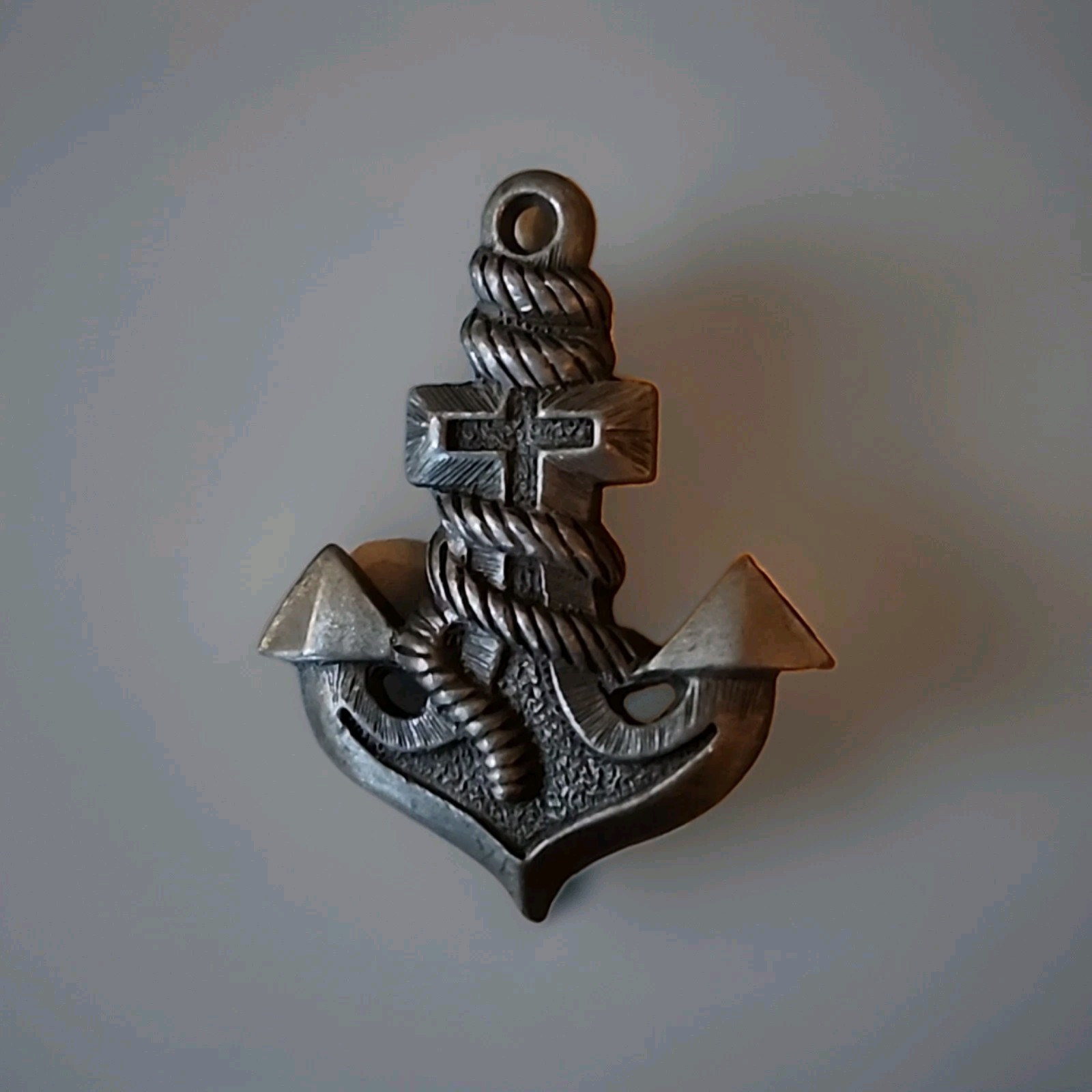Vintage Anchor Sweet Heart Pin Zinc Alloy Nautical Navy Brooch