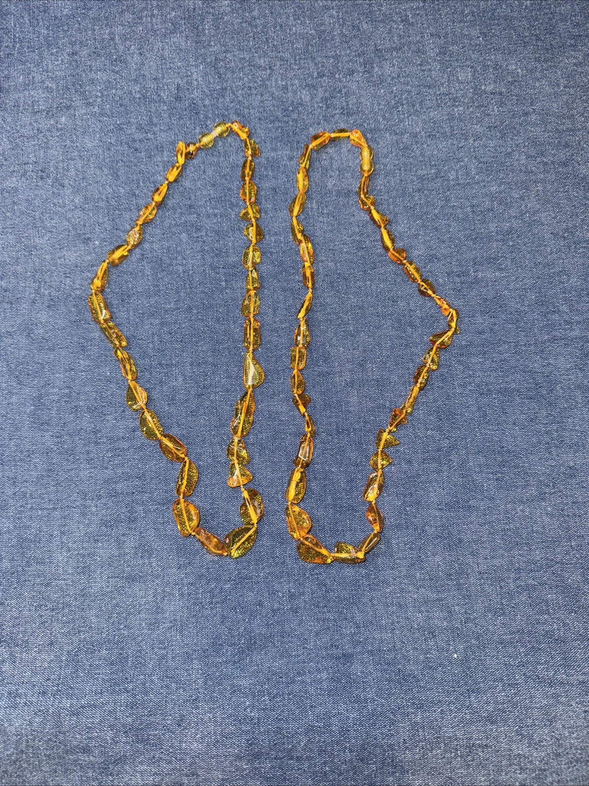 Genuine Baltic Amber Bead Necklace • Polished Honey Amber Nuggets