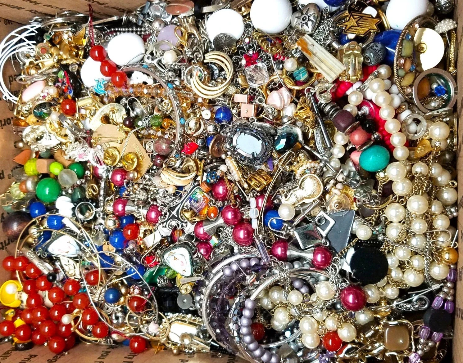 1 Lb Mixed Jewelry Lot Ethnic Vintage-Modern DIY JUNK CRAFT REPAIR Unsorted