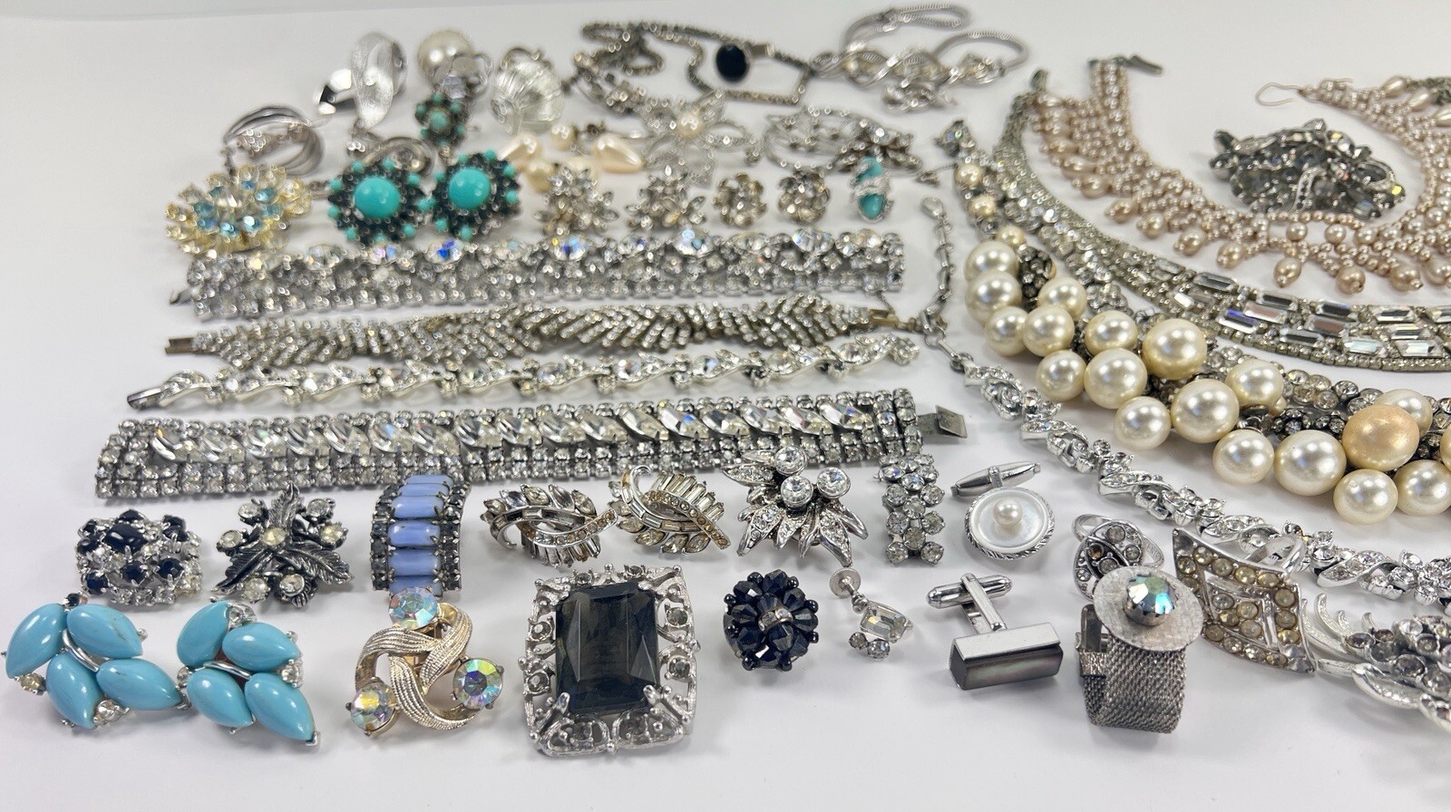 Vintage Kramer Bogoff Lisner + Rhinestone Jewelry Repair Parts Craft Lot #1