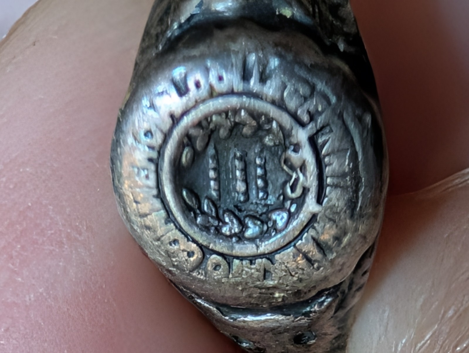 Antique 1916-1940 Mankato Commercial College MN Sterling Silver Honor Ring 7