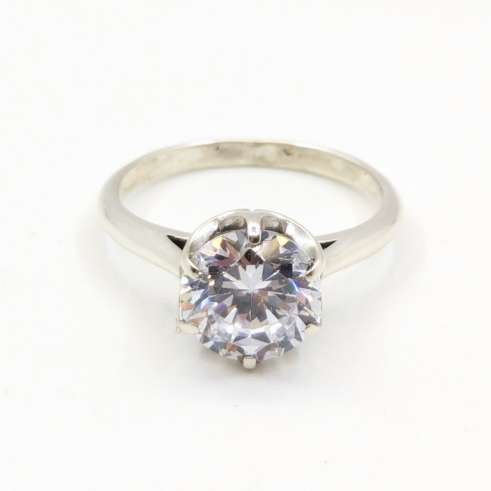 Vintage Luxury RING Silver 925 with Big Bright Stone -size: 6US (16.5mm) | #64