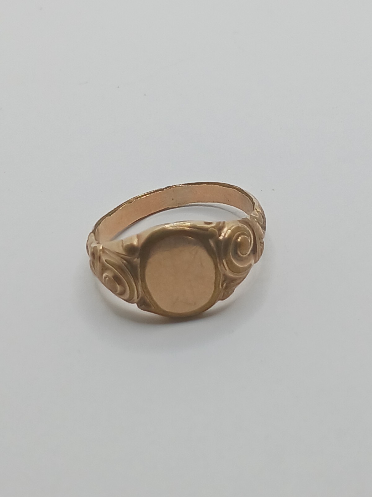 Antique Victorian 10k Gold Shell? Blank Signet Ring Unmarked Tested size 8.5
