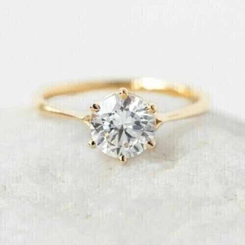 2.55Ct Art Deco Round Lab-Created Diamond Women’s Anniversary 14K Gold FN Ring