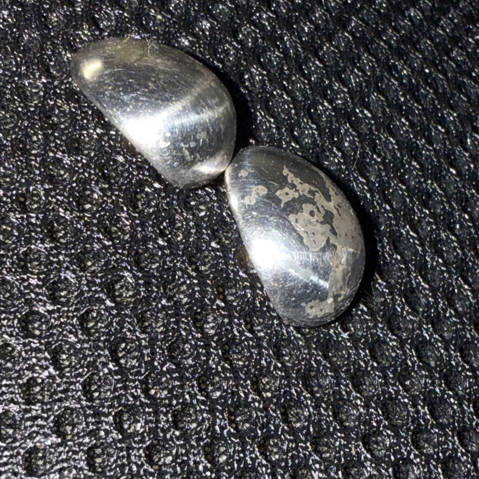 Vintage Silver Modernist Triangle Cuff Abstract Stud Earrings