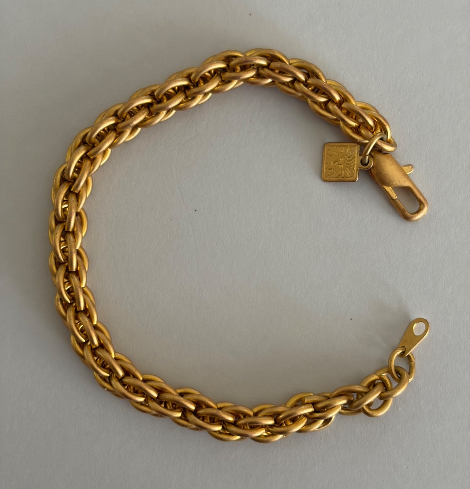 Vintage Anne Klein Gold Tone 8” Bracelet, Lobster Closure – Very Good