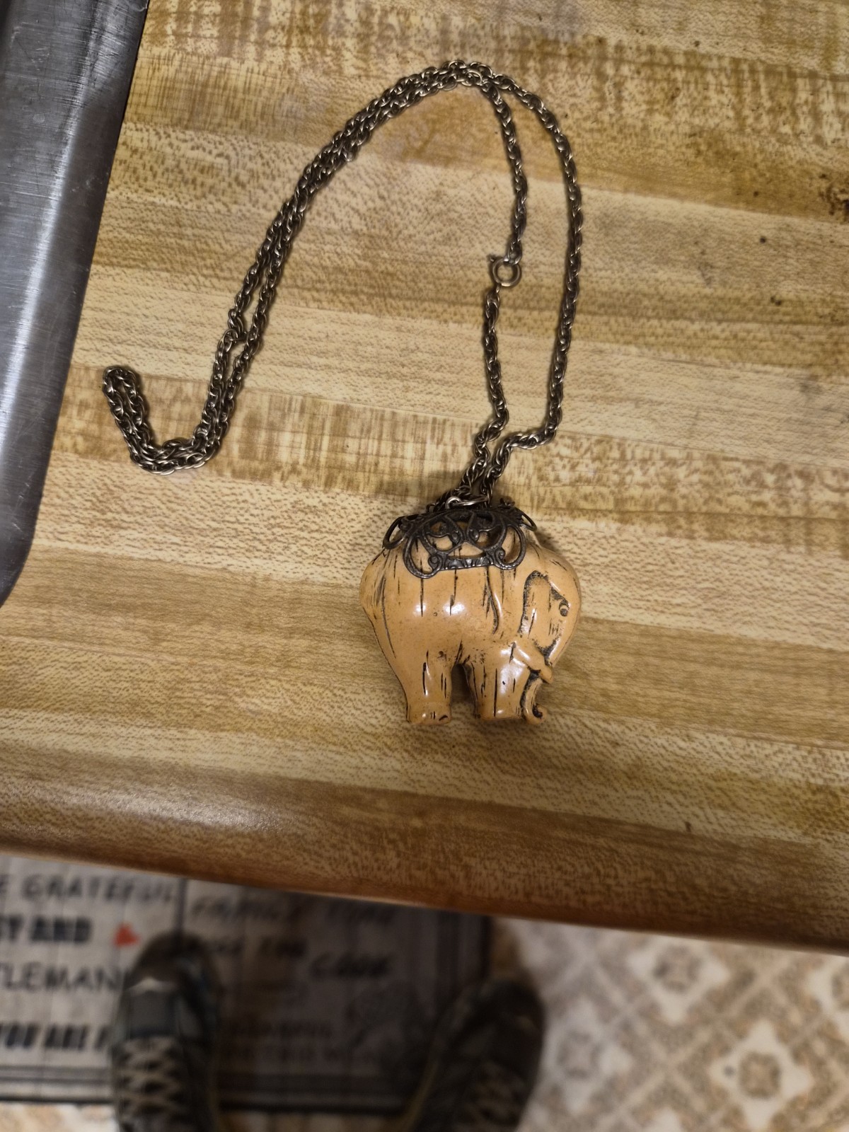 1920s Ivory Elephant Necklace