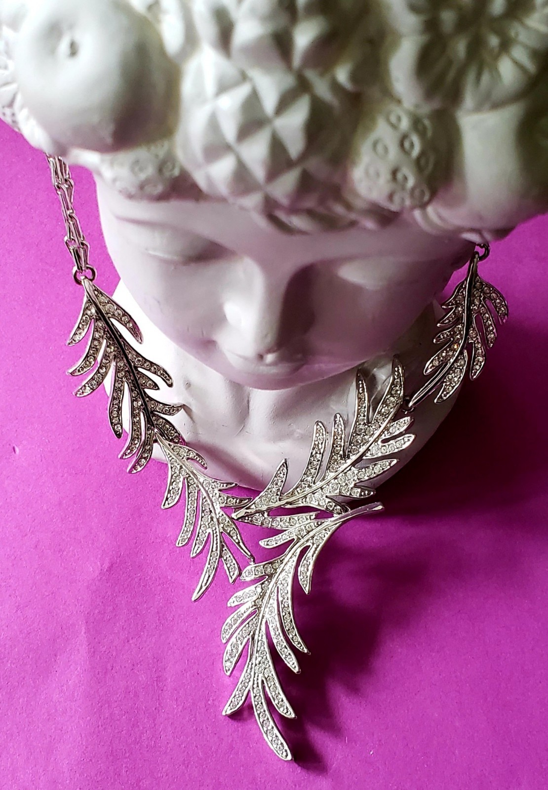 VTG High End 90s givenchy IMPORTANT crystal Y Drop Necklace Perfect For BRIDAL
