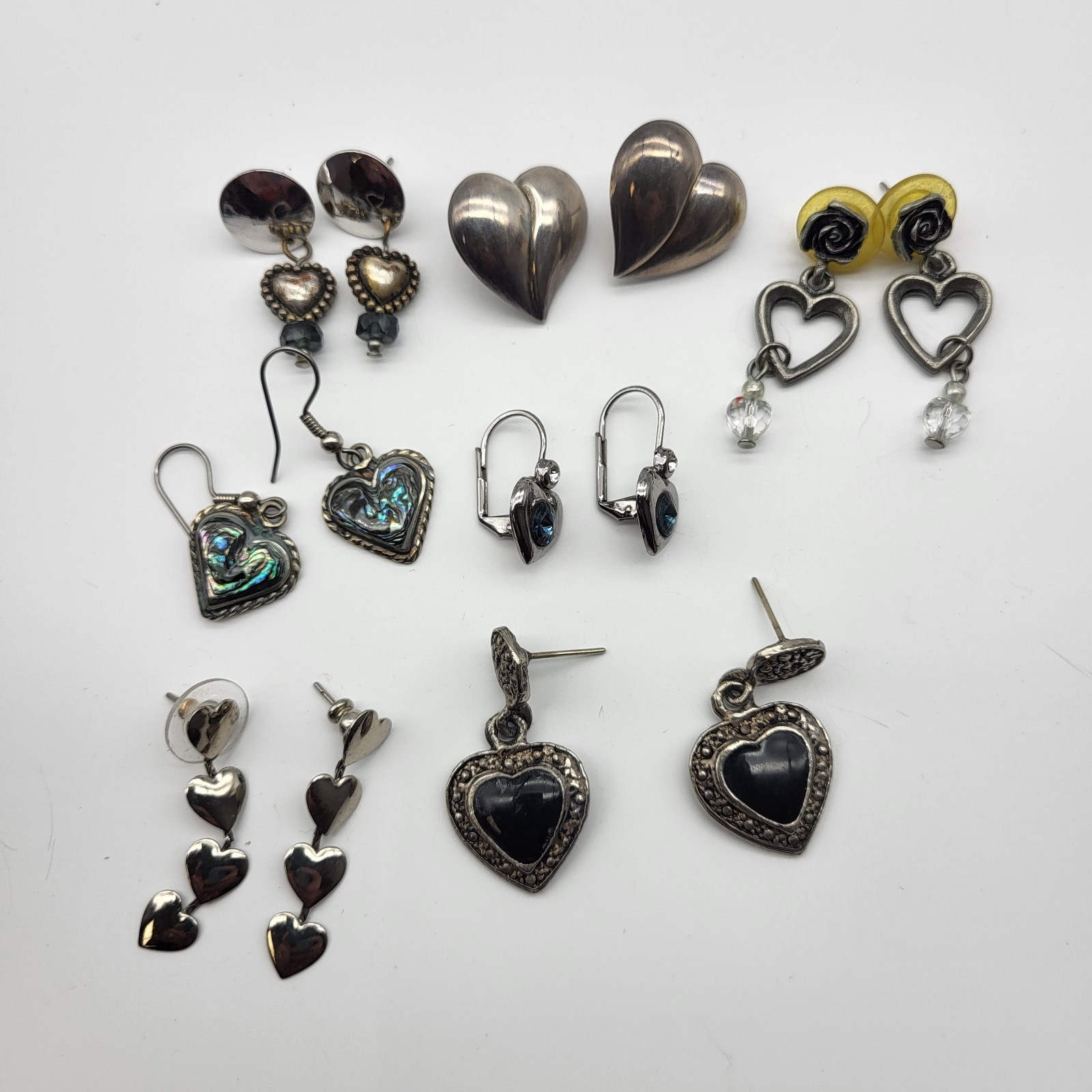 Fabulous Heart earrings Lot Collection Pierced stud dangle Anniversary Love