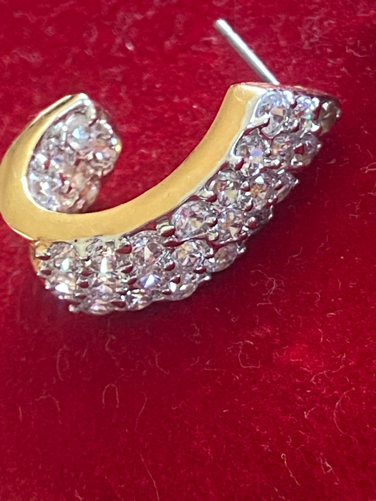 Lot of 3 Vintage Swarovski & Unknown gold tone crystal earrings pierced post