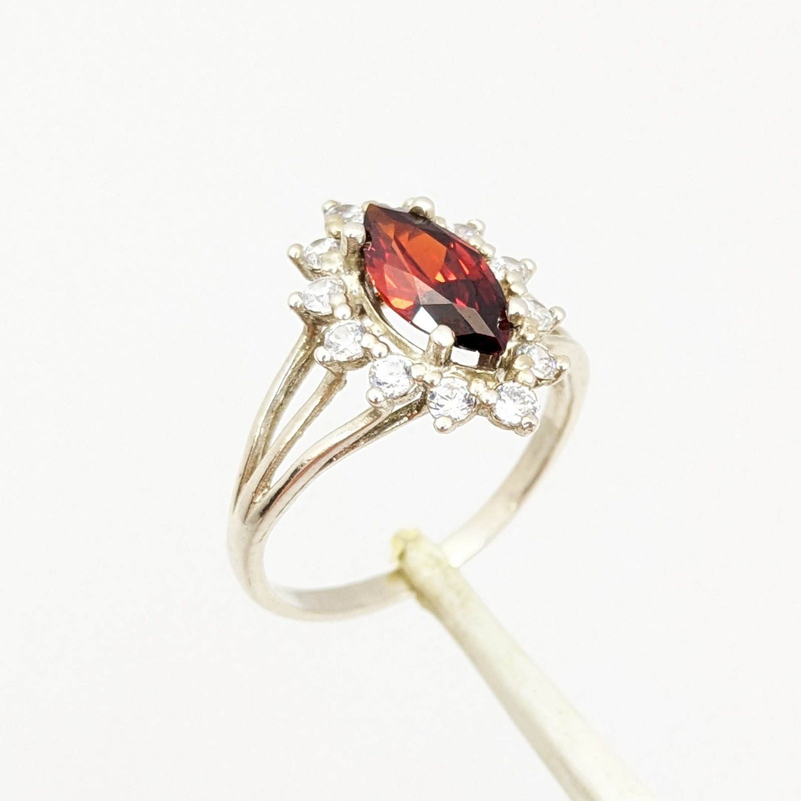 Vintage Luxury RING Silver 925 with Big Bright Stone -size: 7.5US (17.5mm) | #4