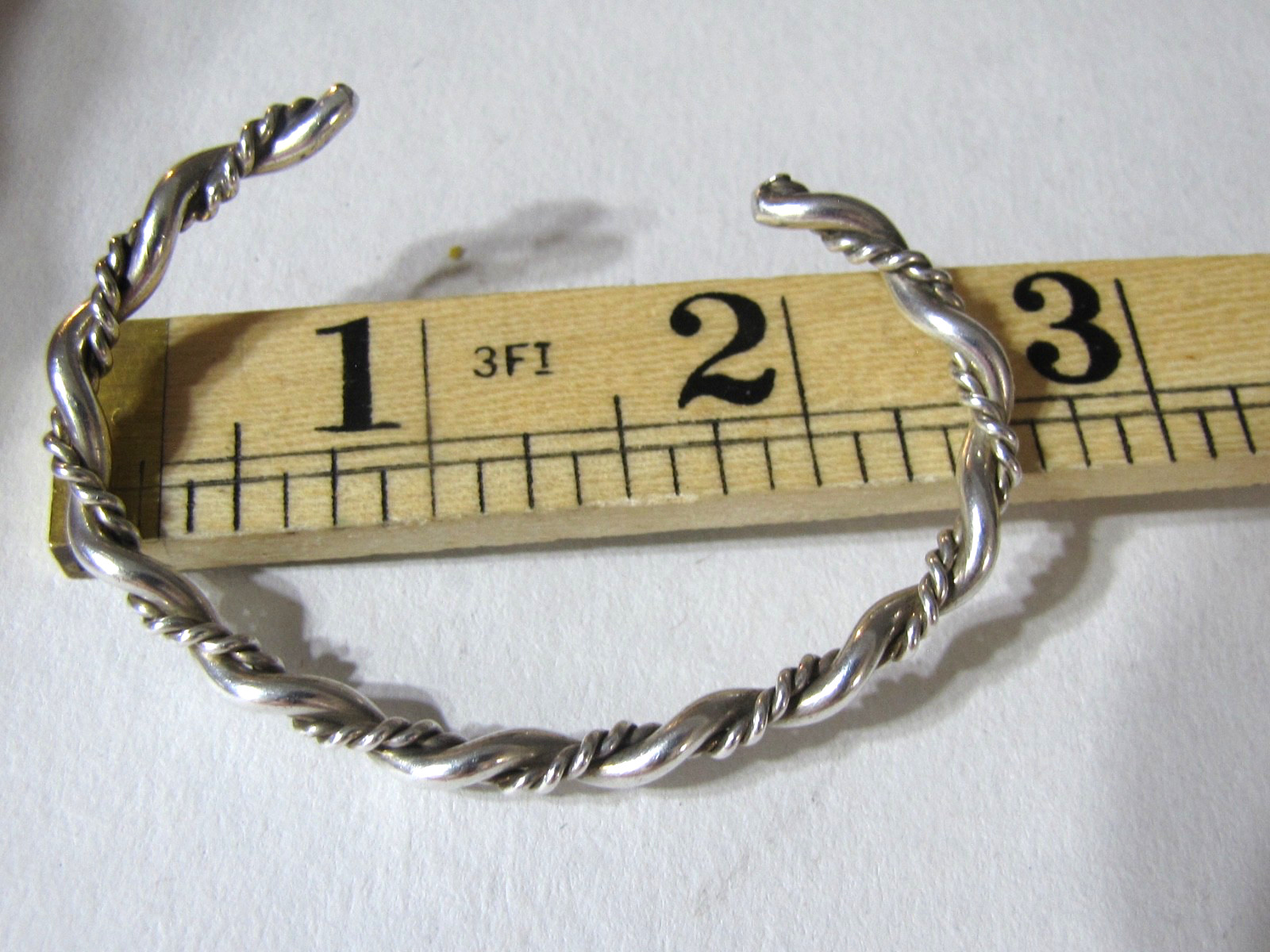 Vintage Sterling Silver Cuff Bracelet Minimalist Southwest Stackable Twist Rope