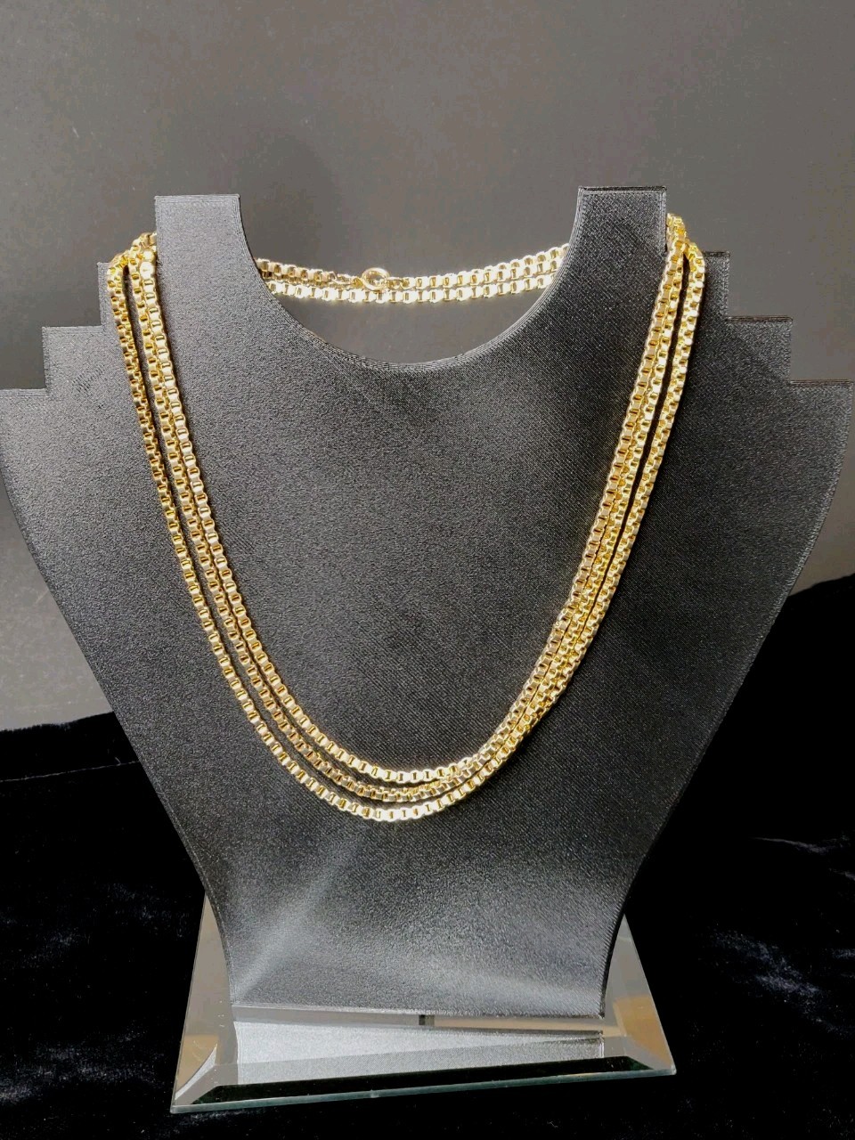 Vintage Gold Tone Box Chain 54-in Length Multiple Ways To Wear Lightweight Retro