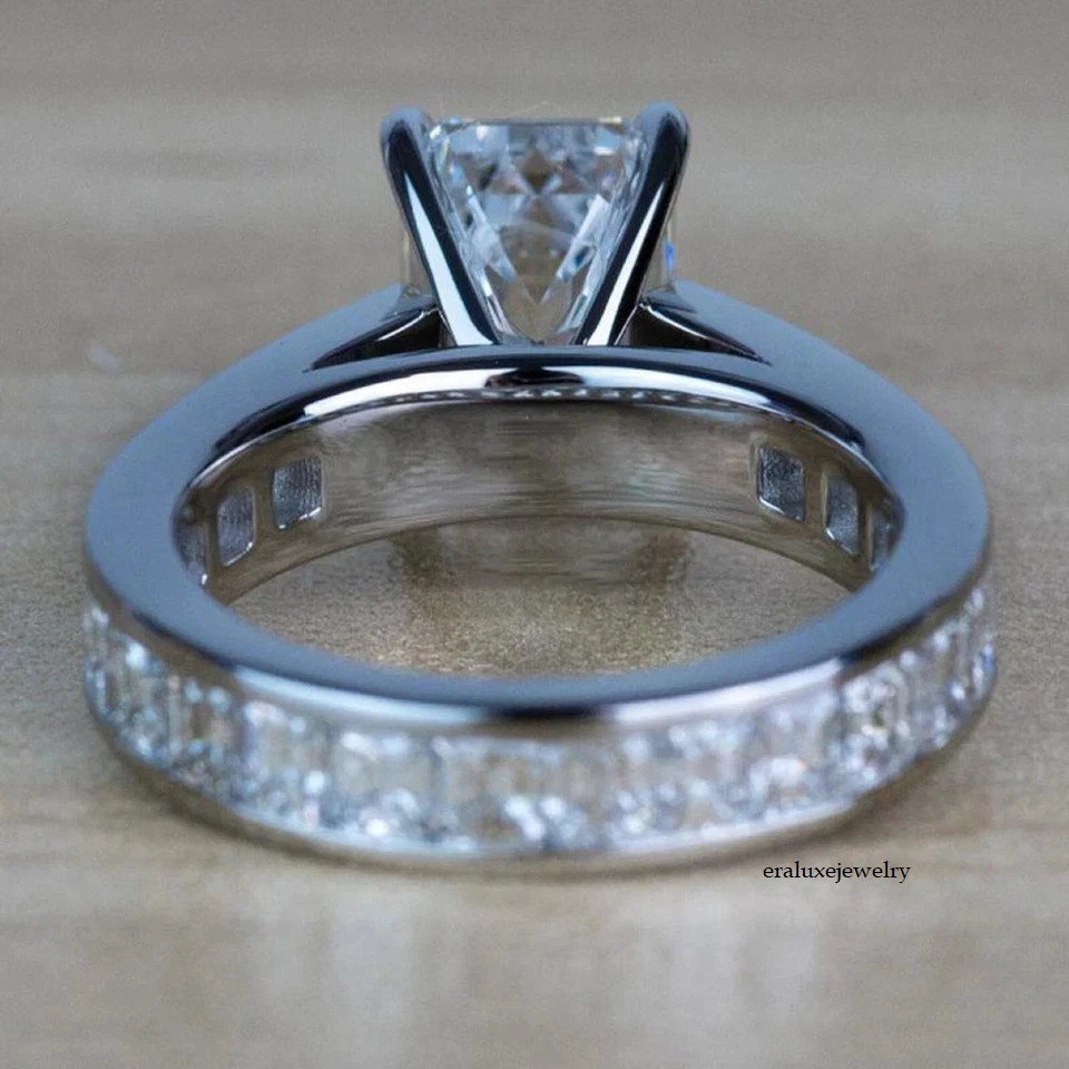 2Ct Art Deco Style Lab Created Diamond Engagement Wedding 14K White Gold FN Ring