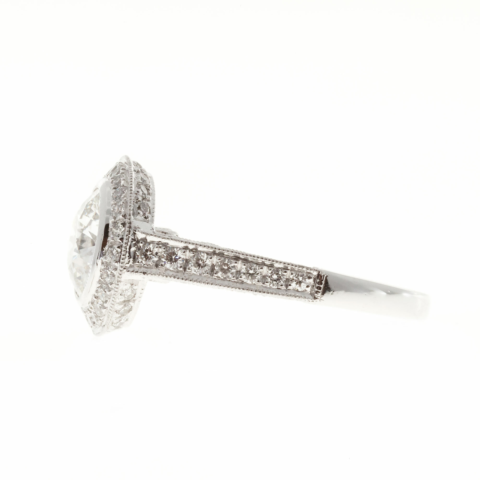 Peter Suchy European Ideal Cut Diamond Ring Platinum Micro Pavé