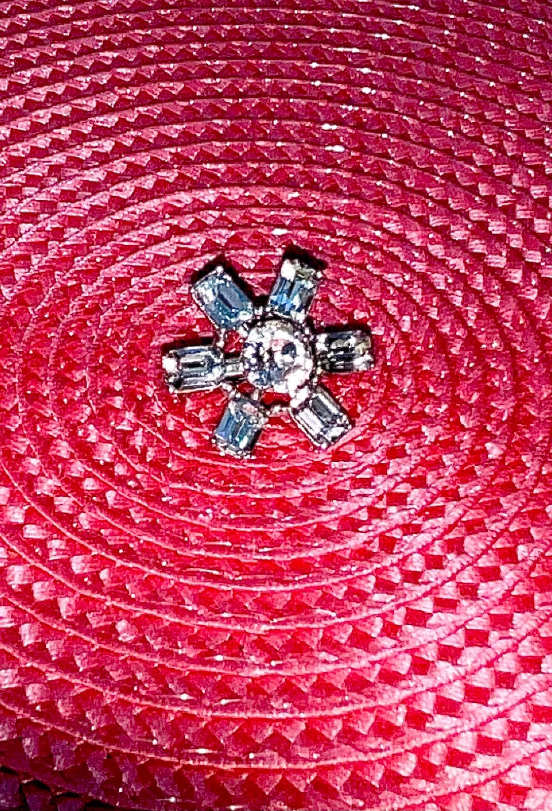 Vintage Signed Coro Rhinestone Pin Brooch Six Spokes Grandmother’s Brooch/Pin