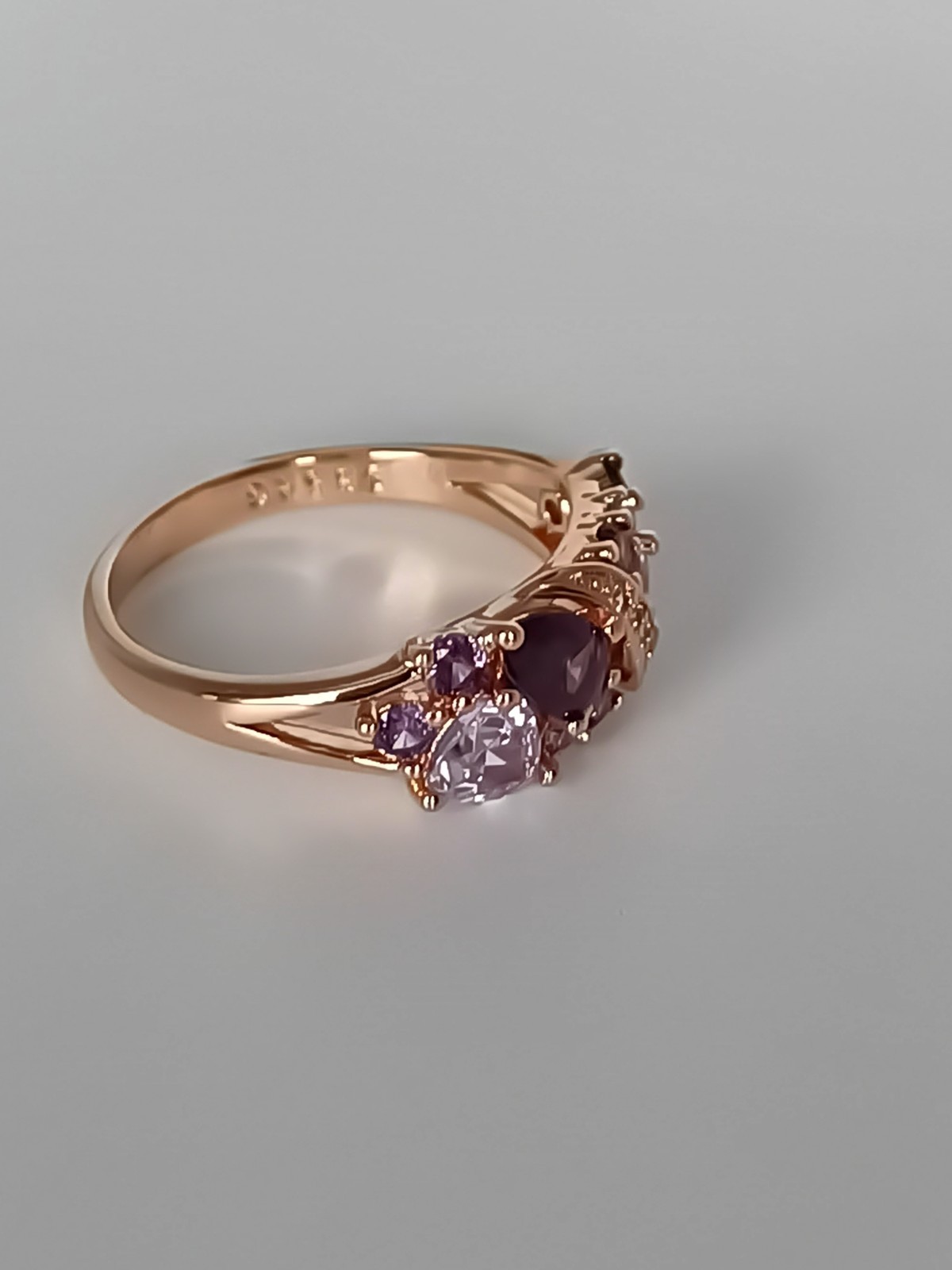 Vintage 1990-s 14 Ct Rolled Gold Amethyst Ring Size UK R US 8.5 – Hallmarked!