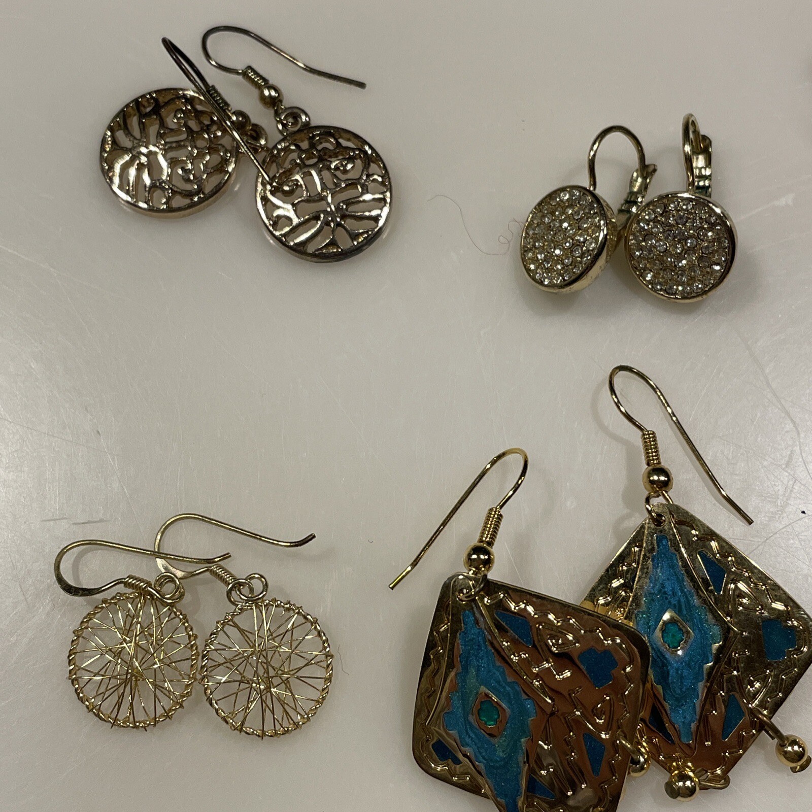 Lot Of 18 Pair Gold Tone Pierced Earrings Assorted Styles Sizes 1 Marked Monet