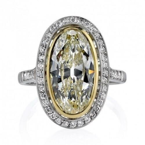 4.90 Ct Canary Diamond Art Deco Vintage Engagement Ring 925 Sterling Silver