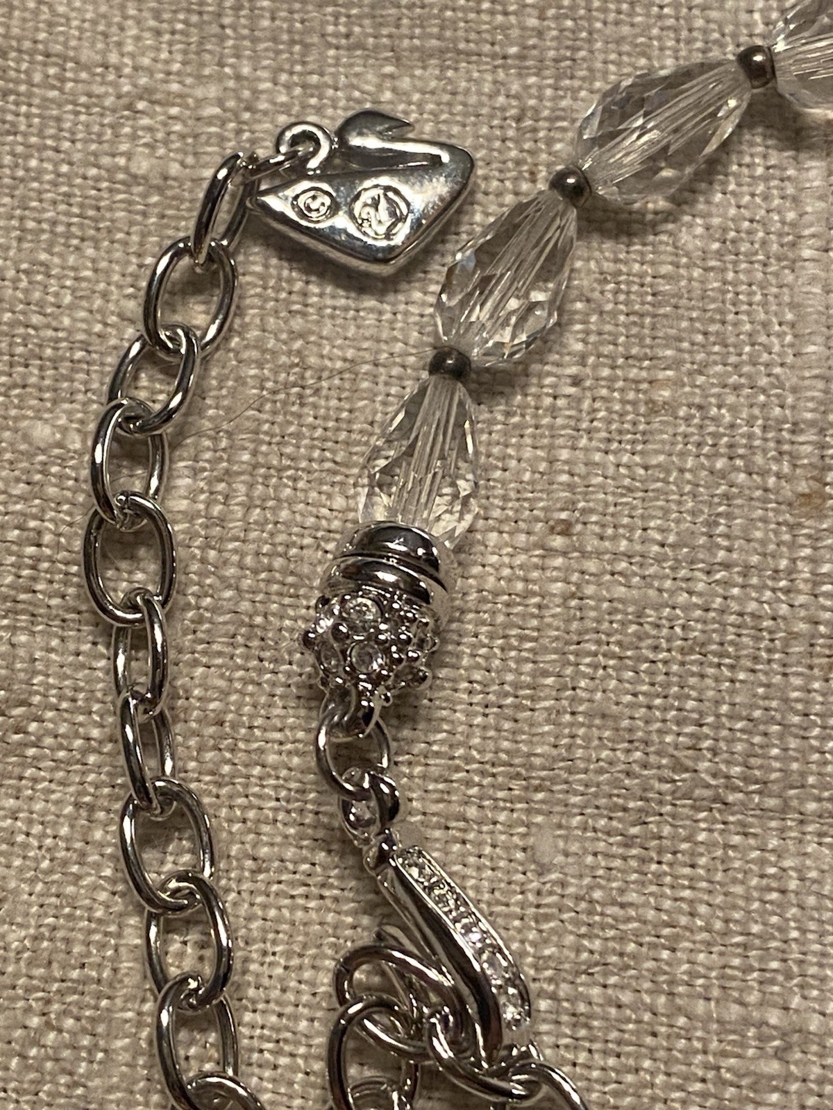 Swarovski Vintage Clear Crystal Faceted Necklace 24-27 Adjustable Length