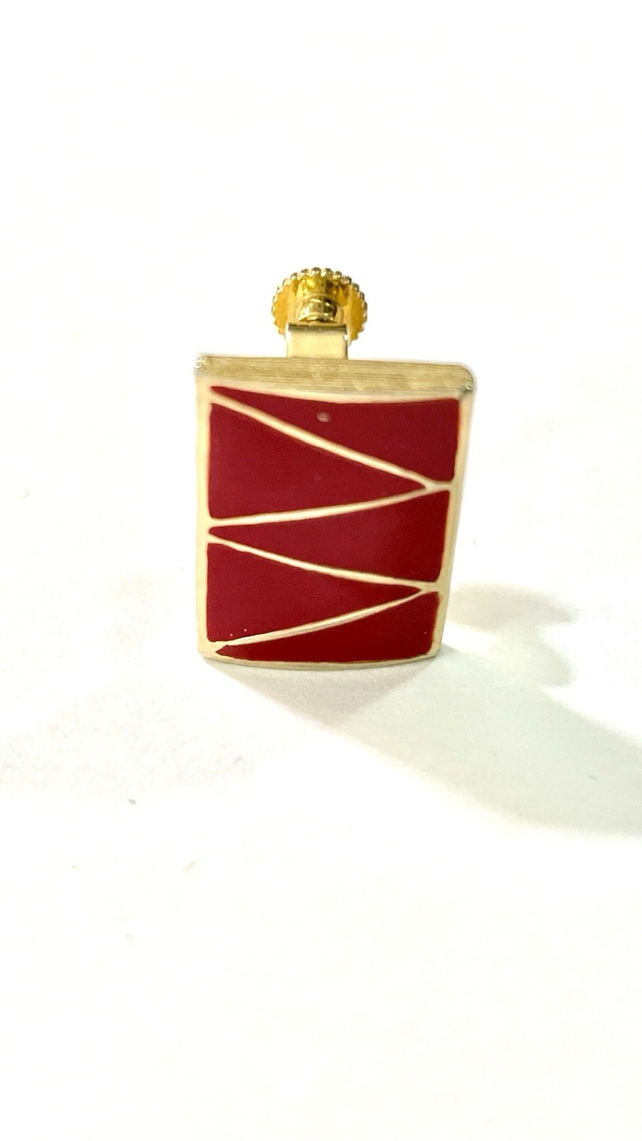 Napier Earrings Signed Modernist Red Enamel Goldtone Screwback Huggie 3/4″