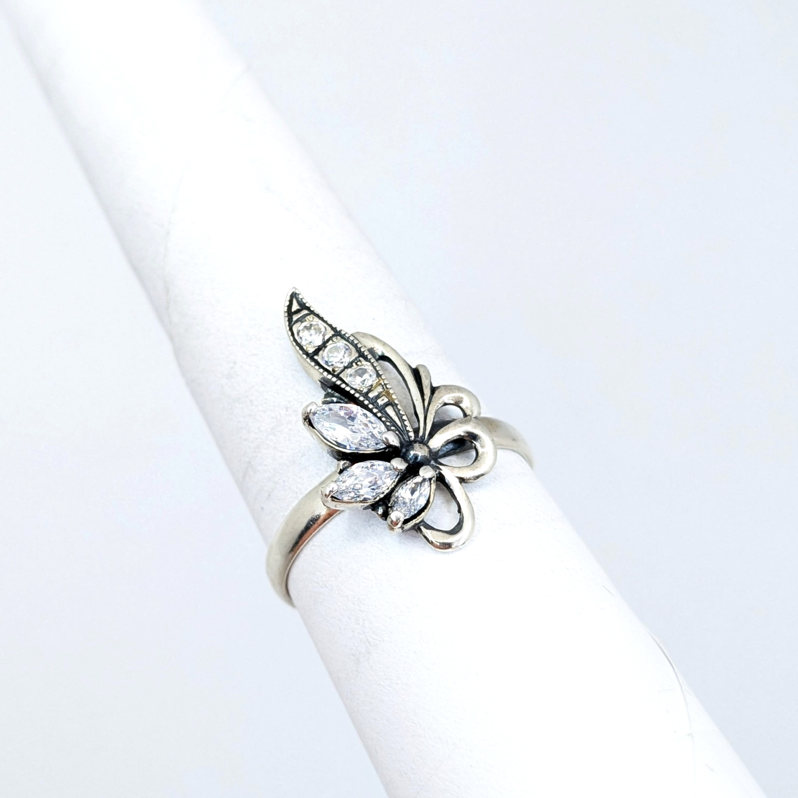 Vintage Luxury RING Silver 925 with Bright Stones-size: 9.5US(19.5mm) Ukraine#79