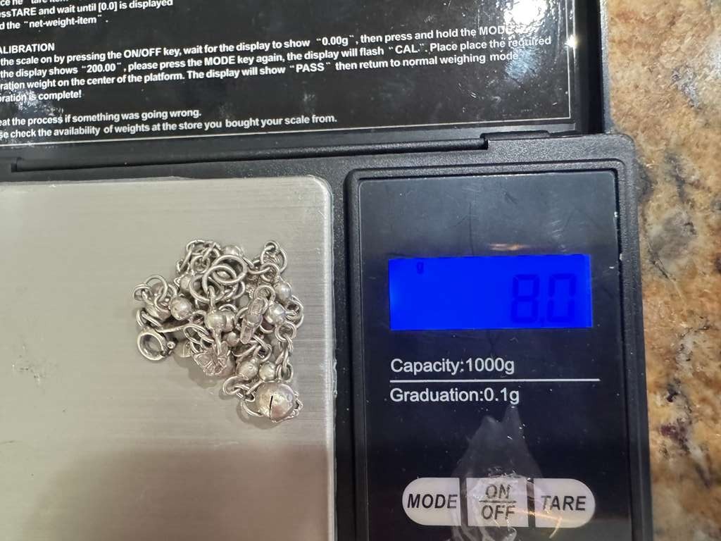 Antique Sterling Silver 925 Charm Bracelet Vintage Classic Chain MD53V