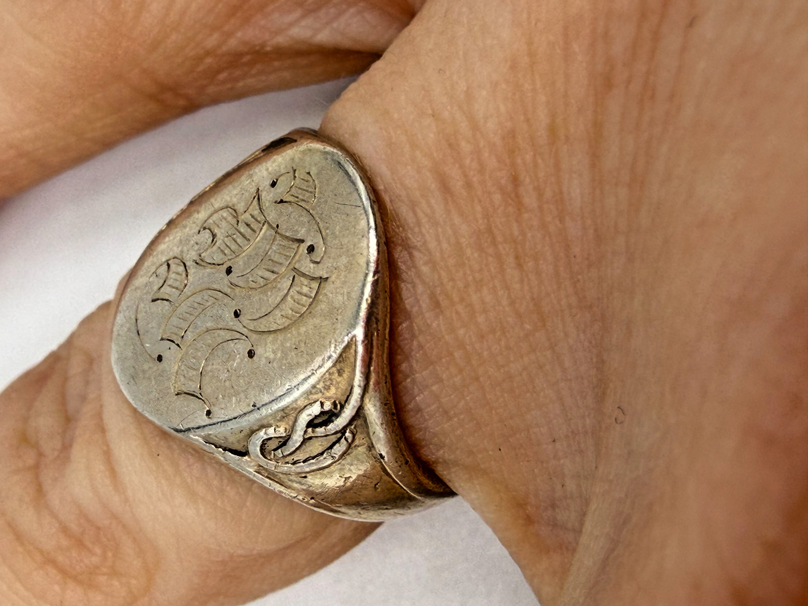 Vintage Sterling Silver Ring Boy Scouts BSA Signet Knot Monogram Size 6 1949