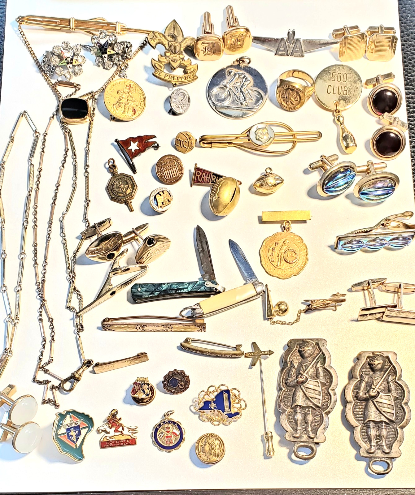 Antique, Vintage Mens Jewelry, Collectibles, Accessories Lot, Over 50 Pieces!