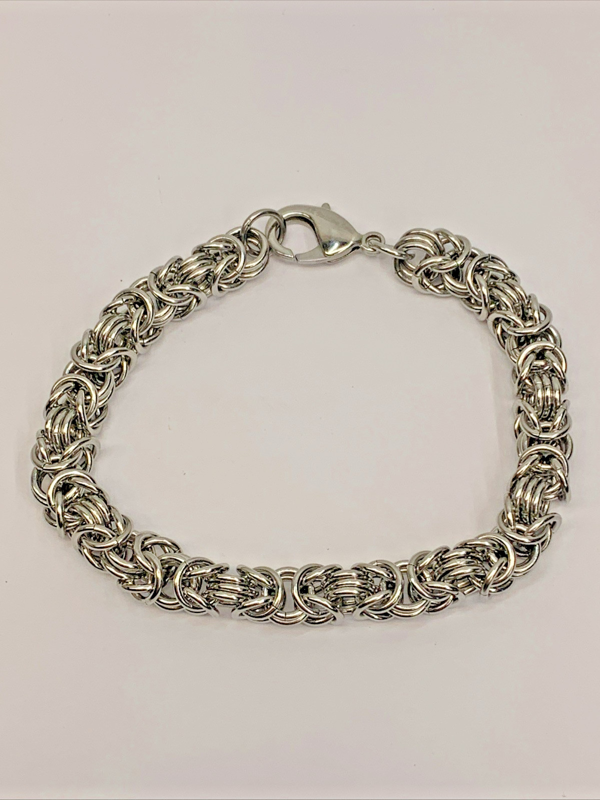 AK Turkey Stainless Steel Byzantine Chain Link Vintage Bracelet 8”