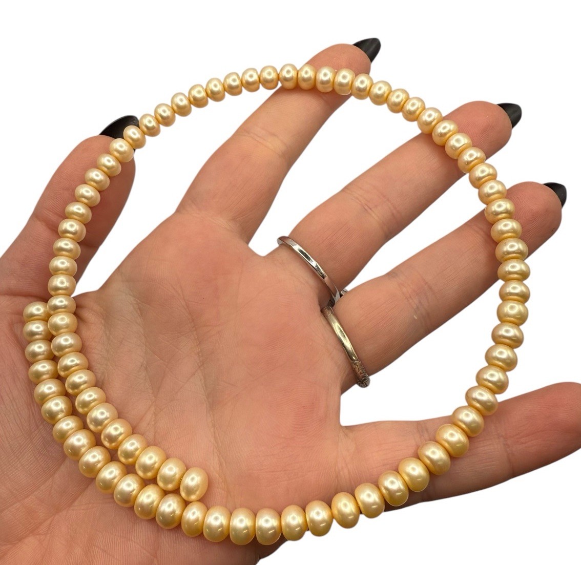 Vintage Genuine Pearls Wire Torque Choker Necklace Expandable