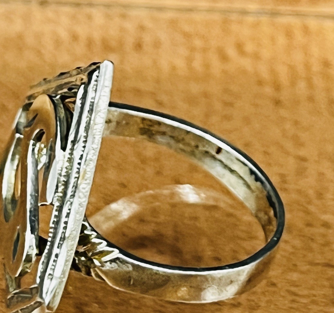 Comics Superman Symbol Open Work VTG. SIGNET Sterling Silver Ring SZ 6.5 Unisex