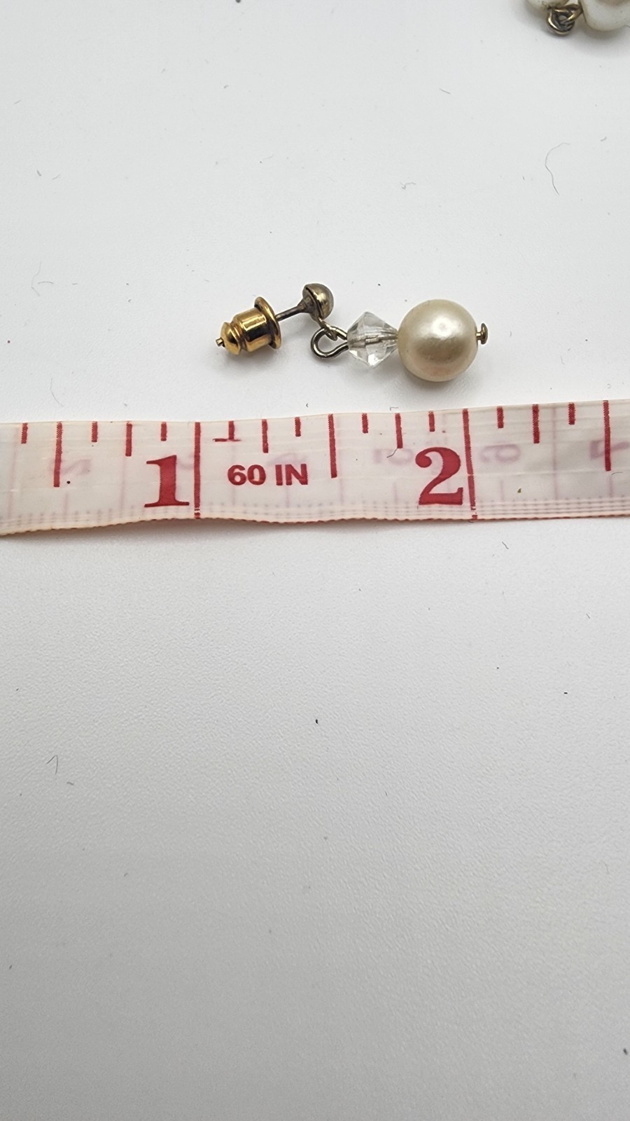 Lot Of 2 Vintage Faux Pearl Gold Tone Dangle Earrings 4 Bead Women’s Jewelry Old