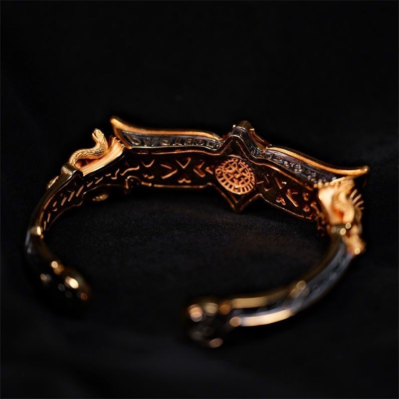 Ancient Egyptian Winged Scarab Open Cuff Bracelet Vintage Gold Plated Jewelry
