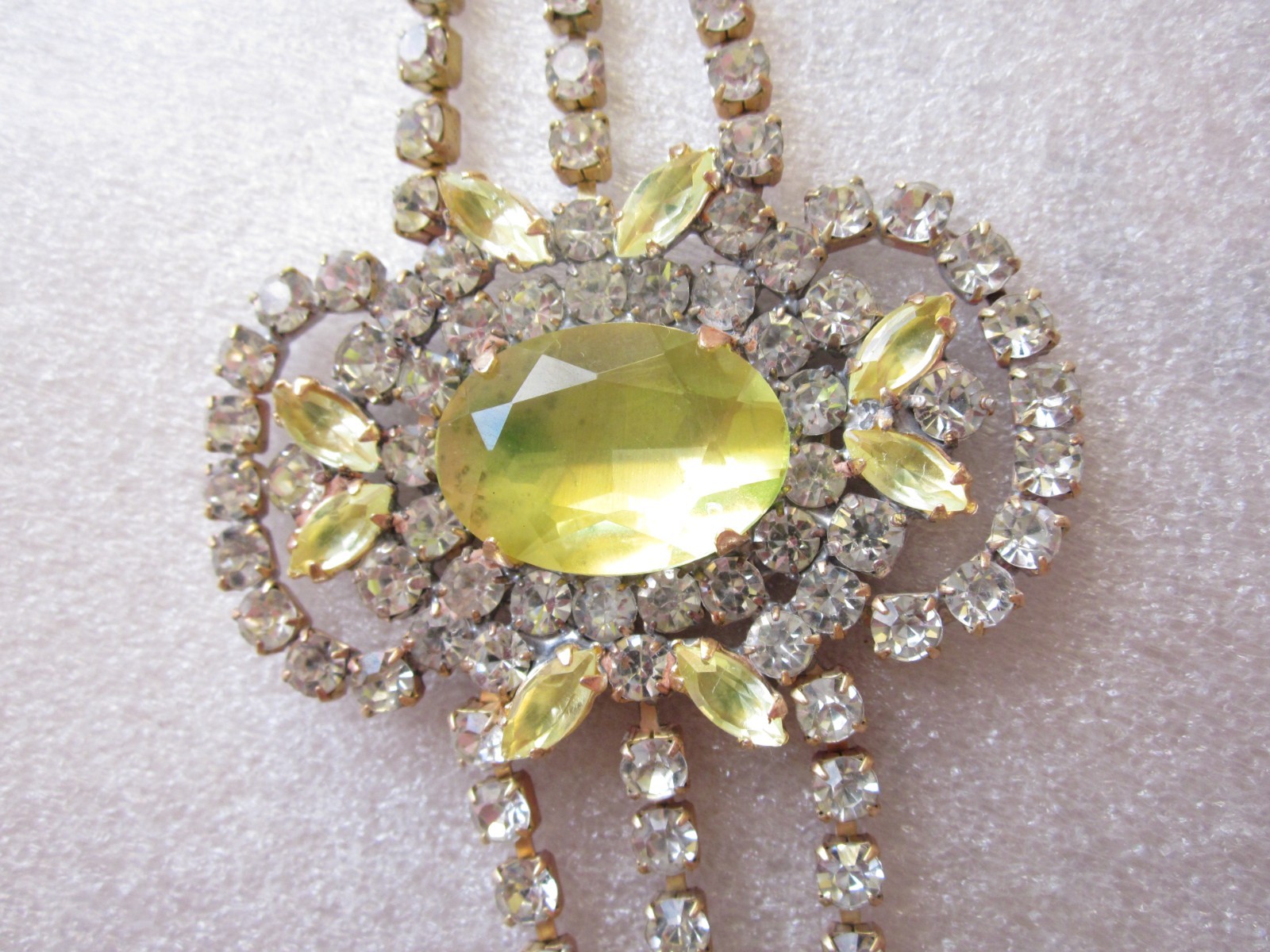 RHINESTONE VINTAGE AMAZING BEAUTIFUL CZECH HANDMADE BRACELET ”M+S” B123