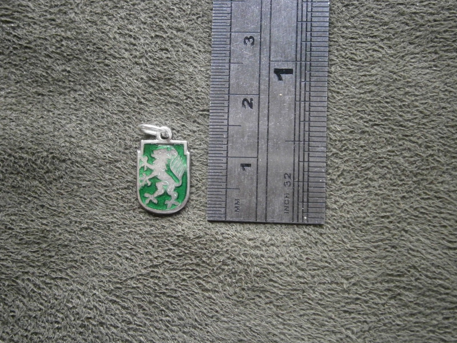 Graz Austria Lion Rampant Vtg 900 Silver Enamel Travel Bracelet Charm Pendant
